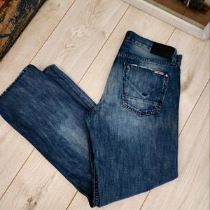 MEN'S HUDSON Jeans Byron Straight Byron 33x30 Excellent! DARK blue